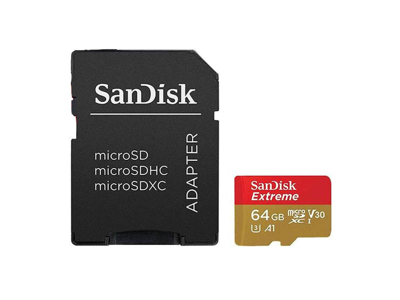 Sandisk Extreme micSDXC 64GB+SD Ad+Res.Pro Del. 100MB/s A1 C10 V30 UHS-I U3