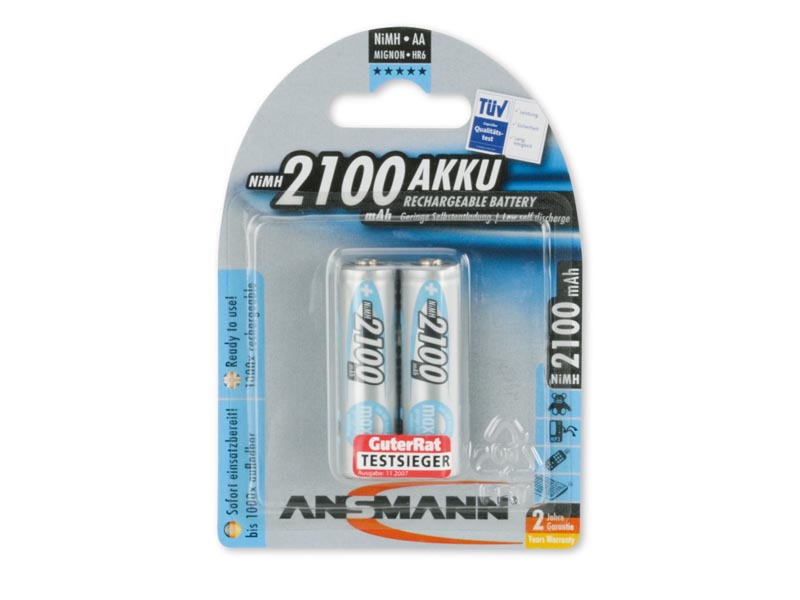 ANSMANN Mignon - AA size - Pack of 2,NiMH Rechargeable Batteries