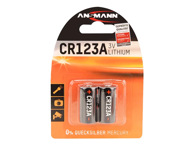 ANSMANN CR123 A - Pack of 2 - NEW,Non - Rechargeable Batteries,Lithium Photocell Range