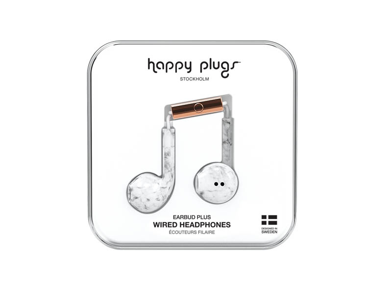 Happy Plugs Earbud Plus White Marble