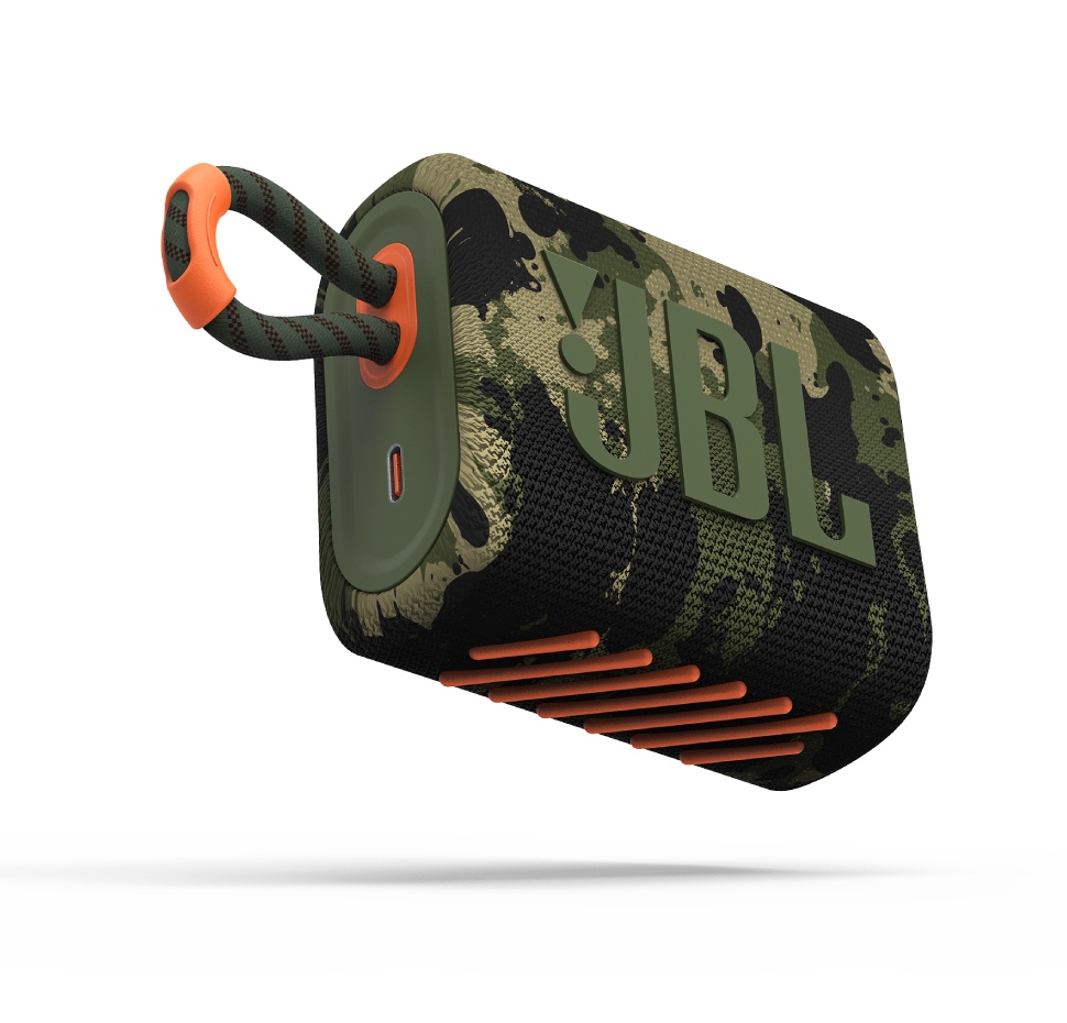 JBL GO3, Portable Bluetooth Speaker, Waterproof IP67, (Squad)