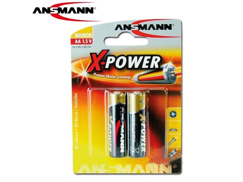 ANSMANN Mignon - AA size - Pack of 2,Non - Rechargeable Batteries,X-Power Alkaline Range