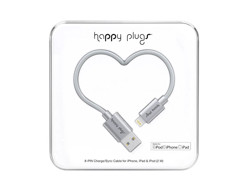 Happy Plugs Lightning to USB Charge/Sync Cable (2.0m) - Space Grey