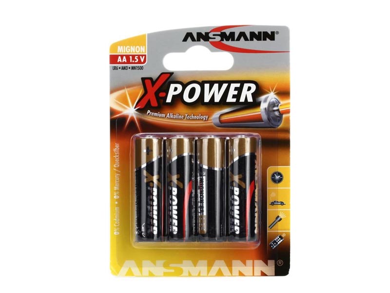 ANSMANN Mignon - AA size - Pack of 4,Non - Rechargeable Batteries,X-Power Alkaline Range