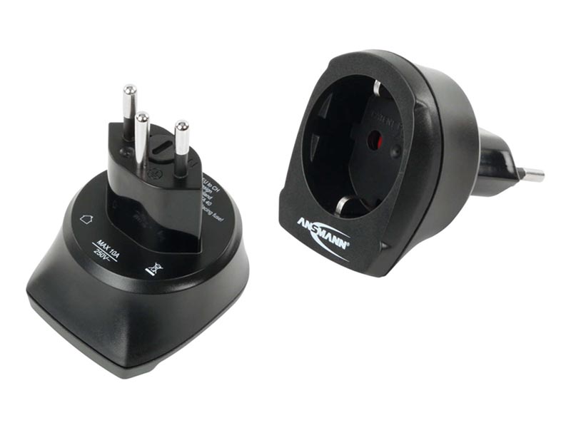 ANSMANN Travel Plug - EU to CH,Travel Power,Travel Adaptors & Accessories