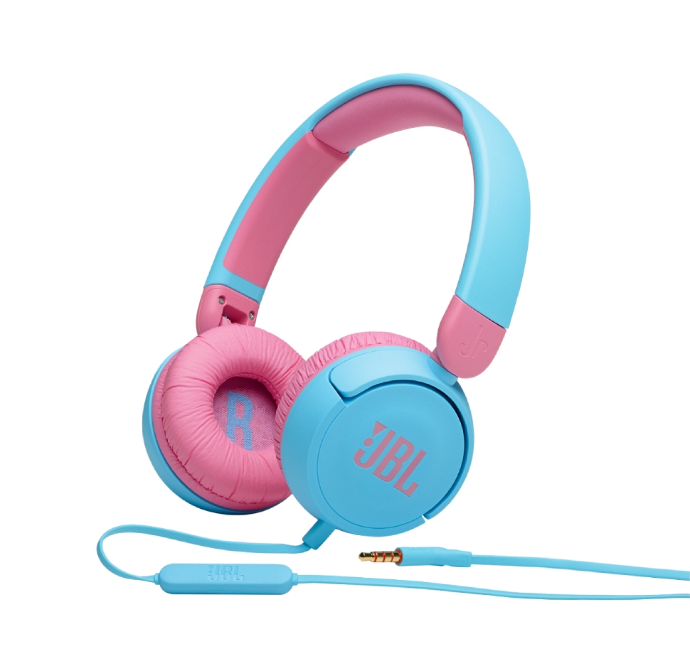 JBL JR310, On-Ear Headphones for Kids, Universal (Blue)