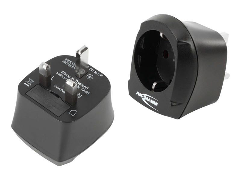 ANSMANN Travel Plug - EU to UK,Travel Power,Travel Adaptors & Accessories