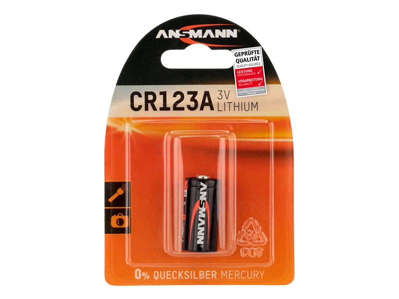 ANSMANN CR123 A - Pack of 1,Non - Rechargeable Batteries,Lithium Photocell Range