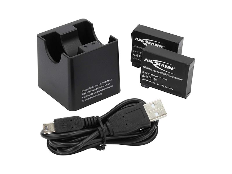 ANSMANN Action Cam Charger for Hero 4 + 2 batts,Consumer Battery Chargers,Li-Ion Series