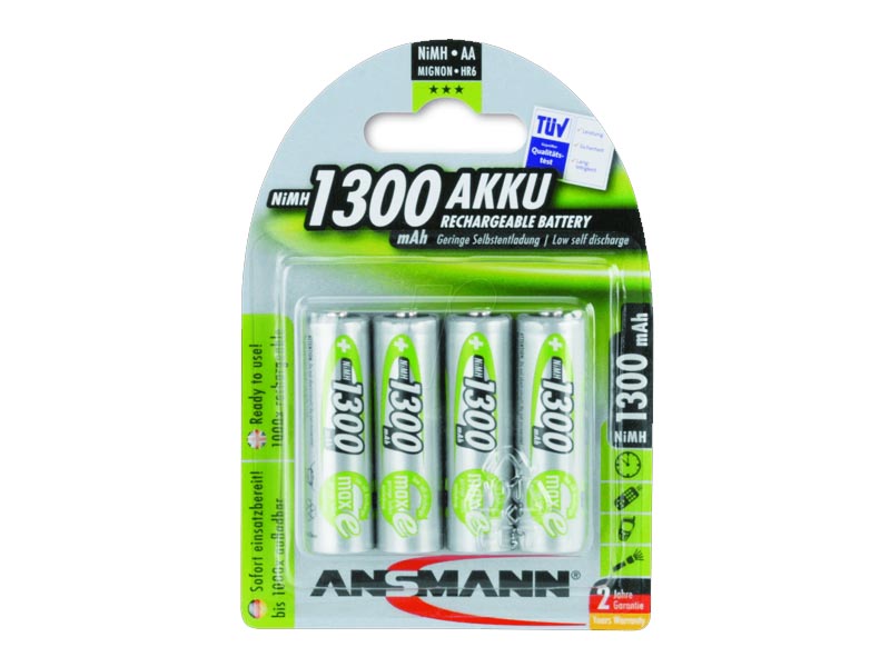 ANSMANN Mignon - AA size - Pack of 4,NiMH Rechargeable Batteries