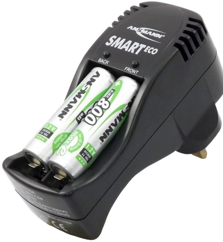 ANSMANN Smart Eco Charger UK(Inc. 4 x 1300 AA LSD Cells),Consumer Battery Chargers