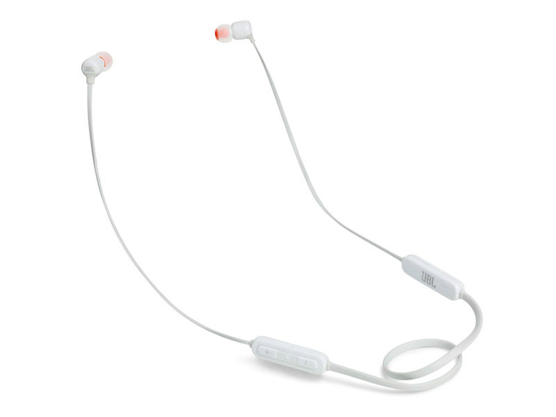 JBL T110BT, InEar Blueth  Headphones 3-button Mic/Remote (White)