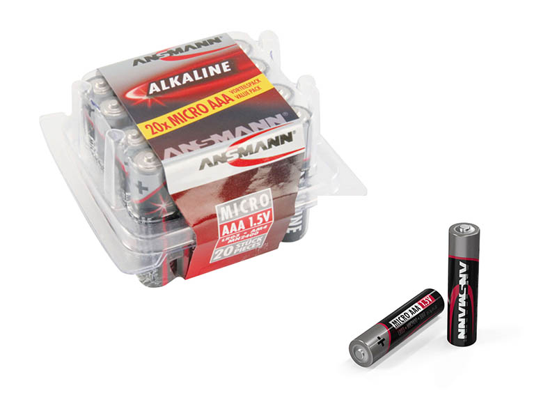 ANSMANN Micro - AAA size - Plastic Tub of 20,Non - Rechargeable Batteries,Red Line Alkaline Range