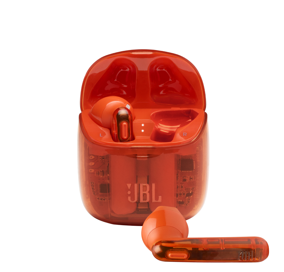 JBL Tune 225TWS, True Wireless Ear-Buds Headphones, (Ghost Orange)