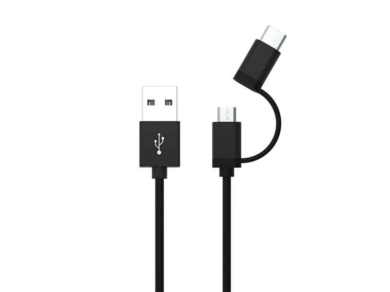 ANSMANN 2 in 1 USB Cable - Micro USB & Type C - NEW,Travel Power, USB Charging and Data Cables - NEW