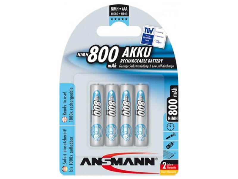 ANSMANN Micro - AAA size - Pack of 4,NiMH Rechargeable Batteries