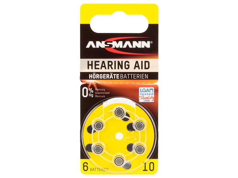 ANSMANN Zinc Air 10 - Pack of 6,Non - Rechargeable Batteries,Hearing Aid Batteries