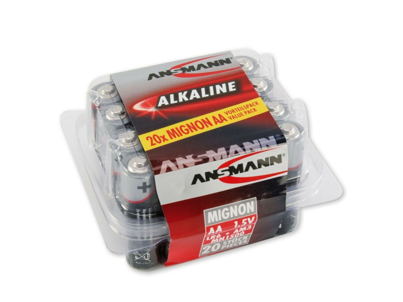 ANSMANN Mignon - AA size - Plastic Tub of 20,Non - Rechargeable Batteries,Red Line Alkaline Range