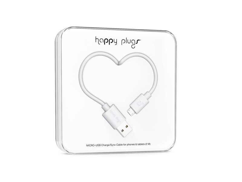 Happy Plugs Micro-USB to USB Charge/Sync Cable (2.0m) - White