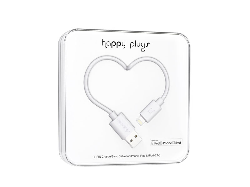 Happy Plugs Lightning to USB Charge/Sync Cable (2.0m) - White