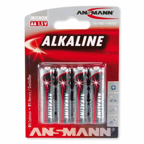 ANSMANN Mignon - AA size - Pack of 4,Non - Rechargeable Batteries,Red Line Alkaline Range