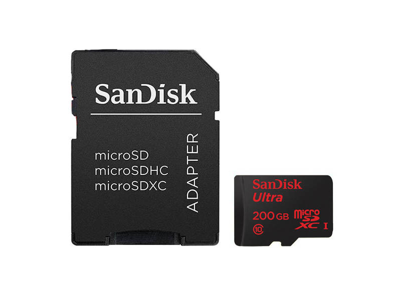 Sandisk  Ultra  microSDHC 200GB + SD Adapter 90MB/s Cl 10